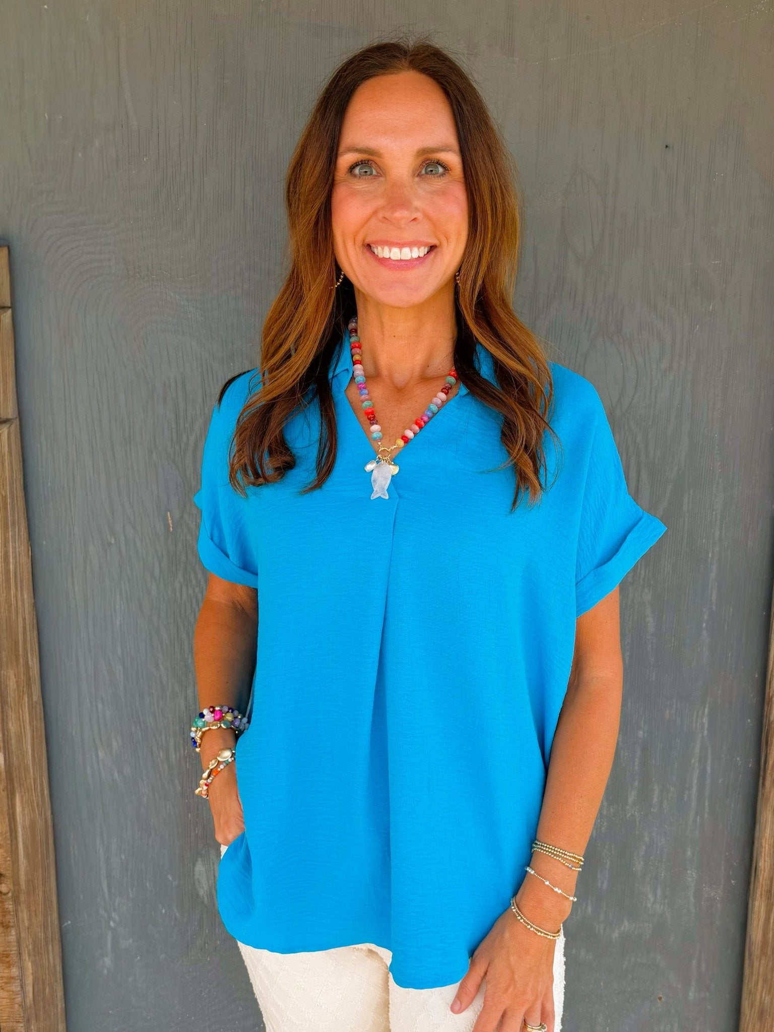 Ocean Breeze V - Neck Top - Jessi Jayne Boutique