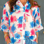 Electric Bloom Button Down Top - Jessi Jayne Boutique