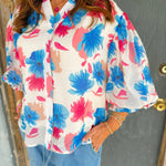 Electric Bloom Button Down Top - Jessi Jayne Boutique