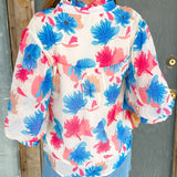Electric Bloom Button Down Top - Jessi Jayne Boutique