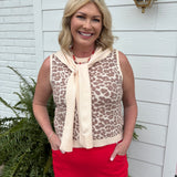 Wild Side Scarf Detail Knit Top