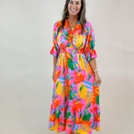 Island Bloom Ruffle Midi Dress - Jessi Jayne Boutique