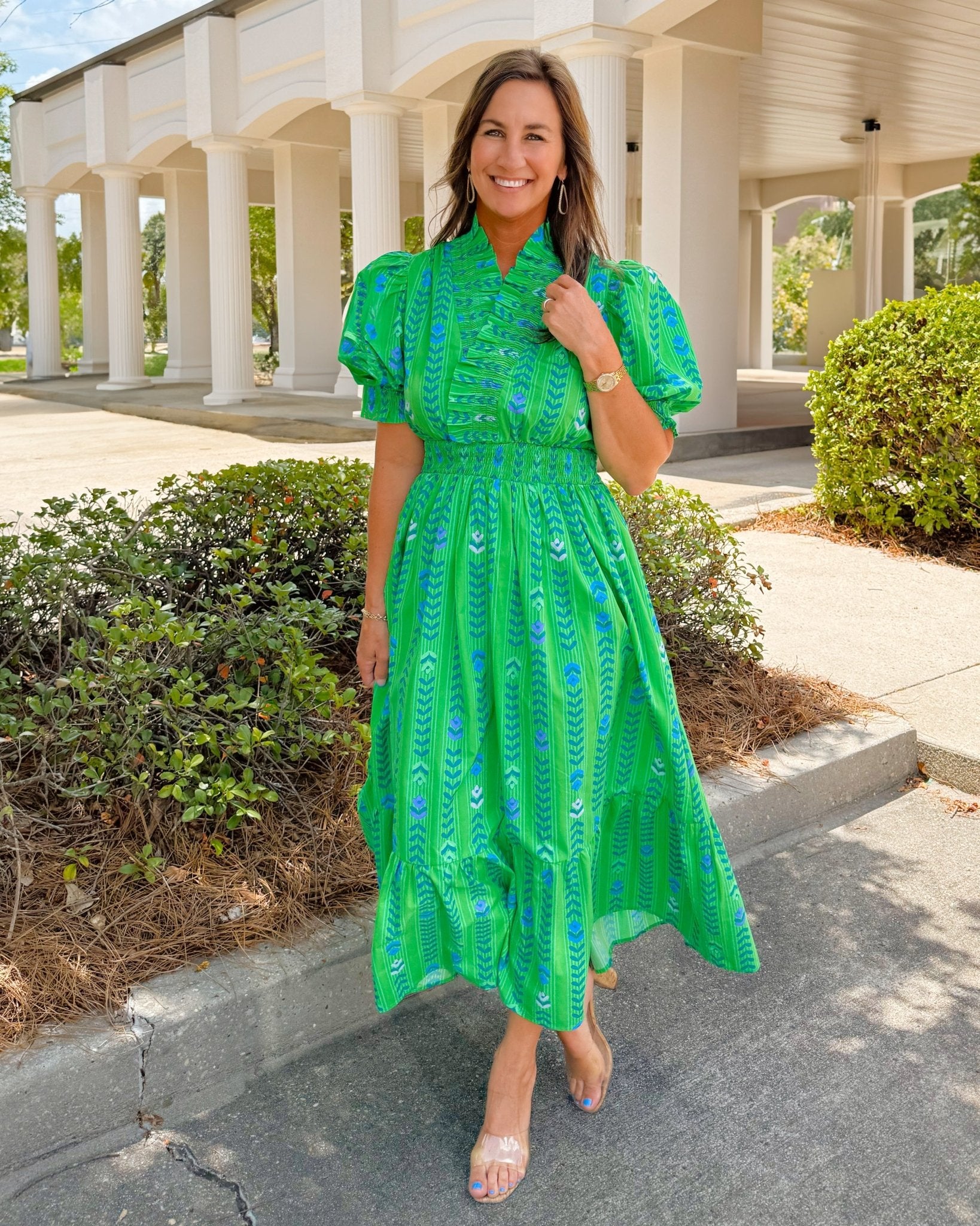 Summer Tropics Ruffle Midi Dress - Jessi Jayne Boutique
