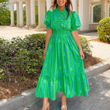 Summer Tropics Ruffle Midi Dress - Jessi Jayne Boutique