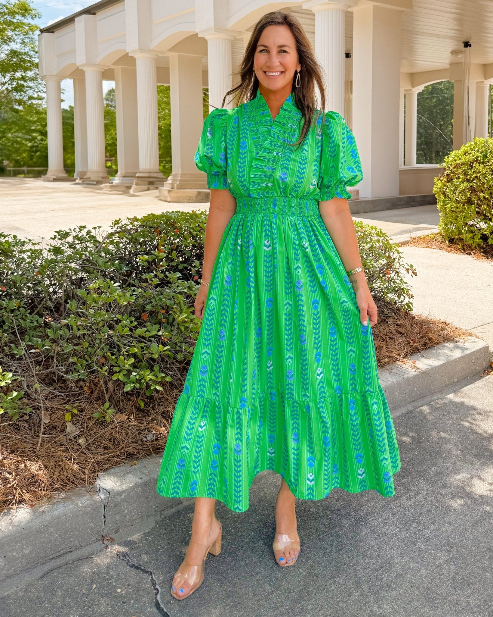 Summer Tropics Ruffle Midi Dress - Jessi Jayne Boutique