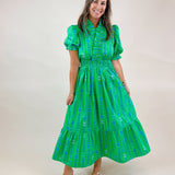 Summer Tropics Ruffle Midi Dress - Jessi Jayne Boutique