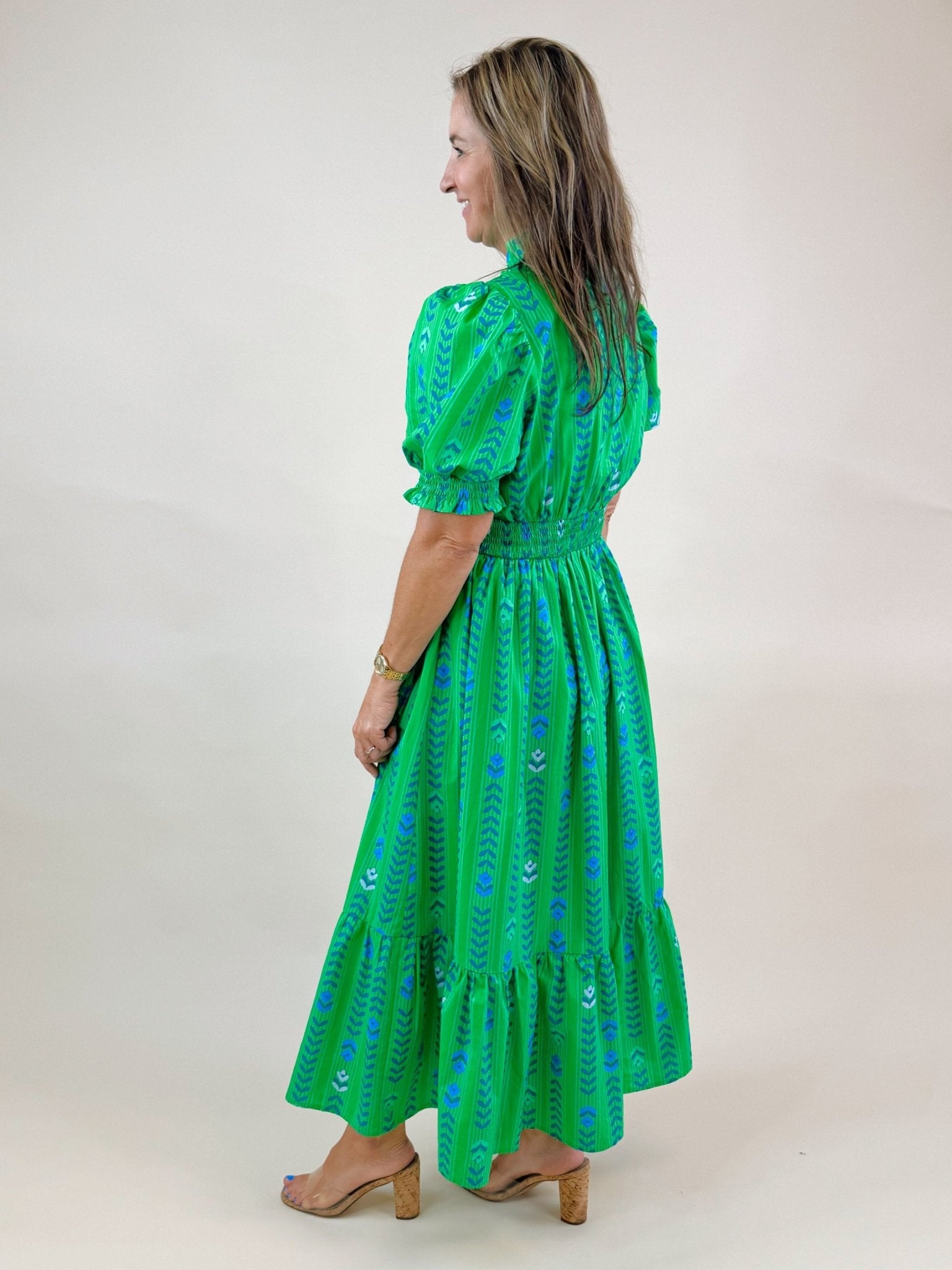 Summer Tropics Ruffle Midi Dress - Jessi Jayne Boutique