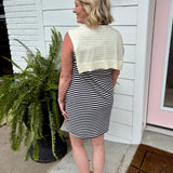 Harbor Lines Scarf Detail Mini Dress