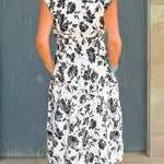 Midnight Garden Zip Front Midi Dress - Jessi Jayne Boutique