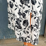 Midnight Garden Zip Front Midi Dress - Jessi Jayne Boutique