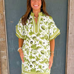 Green Garden Trim Detail Dress - Jessi Jayne Boutique