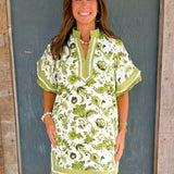 Green Garden Trim Detail Dress - Jessi Jayne Boutique
