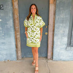 Green Garden Trim Detail Dress - Jessi Jayne Boutique