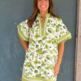 Green Garden Trim Detail Dress - Jessi Jayne Boutique