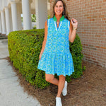 Key Lime Pop Leaf Print Dress - Jessi Jayne Boutique