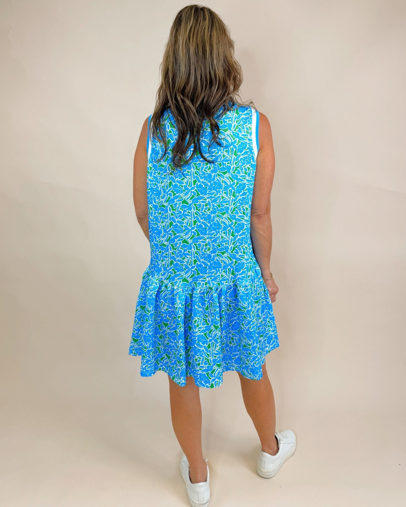 Key Lime Pop Leaf Print Dress - Jessi Jayne Boutique