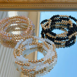 Crystal & Gold Stretch Bracelet Set - Jessi Jayne Boutique