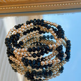 Crystal & Gold Stretch Bracelet Set - Jessi Jayne Boutique