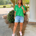Game Day Prep Ruffle Polo Top - Jessi Jayne Boutique