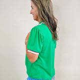 Game Day Prep Ruffle Polo Top - Jessi Jayne Boutique