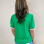 Game Day Prep Ruffle Polo Top - Jessi Jayne Boutique