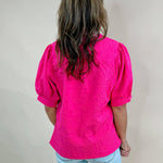 Pink Punch Textured Poplin Top - Jessi Jayne Boutique