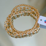 Stacked Pearl Stretch Bangle Trio - Jessi Jayne Boutique