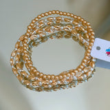 Stacked Pearl Stretch Bangle Trio - Jessi Jayne Boutique