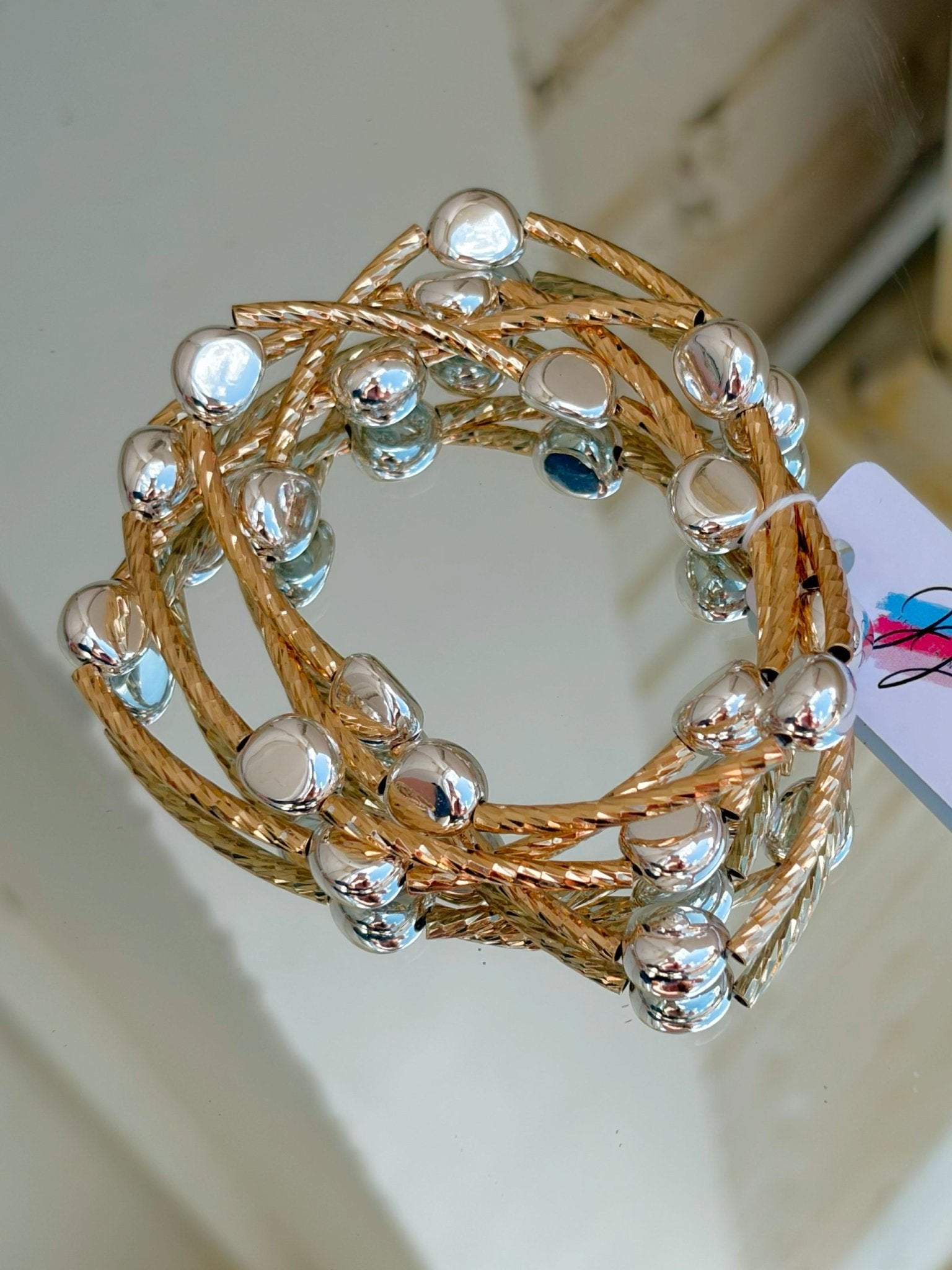 Gold & Silver Pebble Stretch Stack - Jessi Jayne Boutique