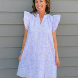 Lavender Eyelet Ruffle Sleeve Mini Dress - Jessi Jayne Boutique