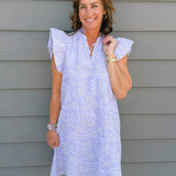 Lavender Eyelet Ruffle Sleeve Mini Dress - Jessi Jayne Boutique