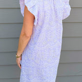 Lavender Eyelet Ruffle Sleeve Mini Dress - Jessi Jayne Boutique
