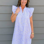 Lavender Eyelet Ruffle Sleeve Mini Dress - Jessi Jayne Boutique