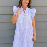 Lavender Eyelet Ruffle Sleeve Mini Dress - Jessi Jayne Boutique