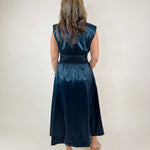 Power Play Pleather Midi Dress (Black and Maroon) - Jessi Jayne Boutique