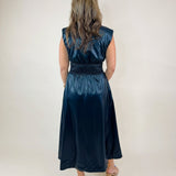Power Play Pleather Midi Dress (Black and Maroon) - Jessi Jayne Boutique