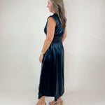 Power Play Pleather Midi Dress (Black and Maroon) - Jessi Jayne Boutique