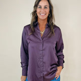 Satin Romance Button - Front Blouse - Jessi Jayne Boutique