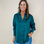 Satin Romance Button - Front Blouse - Jessi Jayne Boutique