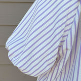 Lavender Stripe Puff Sleeve Half - Zip Top - Jessi Jayne Boutique