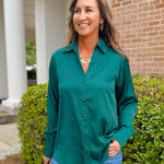 Satin Romance Button - Front Blouse - Jessi Jayne Boutique