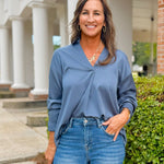 Luxe Flow Satin Blouse - Jessi Jayne Boutique