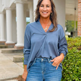 Luxe Flow Satin Blouse - Jessi Jayne Boutique