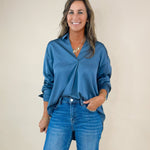 Luxe Flow Satin Blouse - Jessi Jayne Boutique