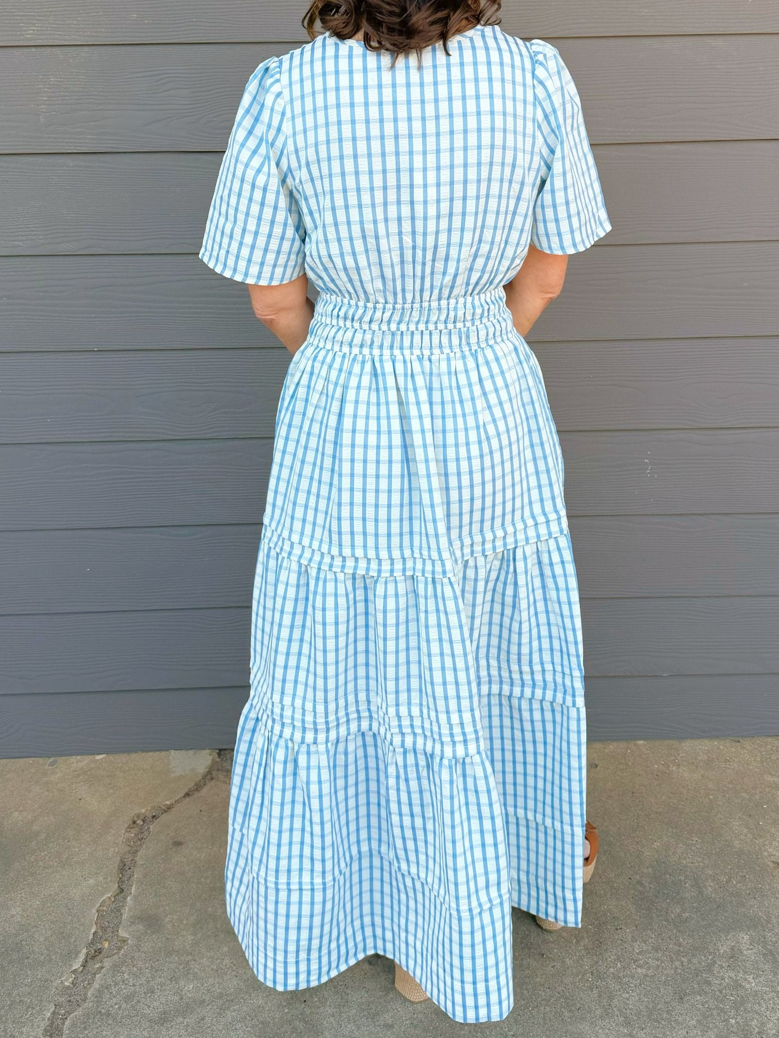 Blue Picnic Smocked Maxi Dress