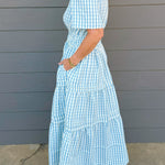 Blue Picnic Smocked Maxi Dress - Jessi Jayne Boutique