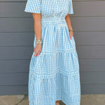 Blue Picnic Smocked Maxi Dress - Jessi Jayne Boutique