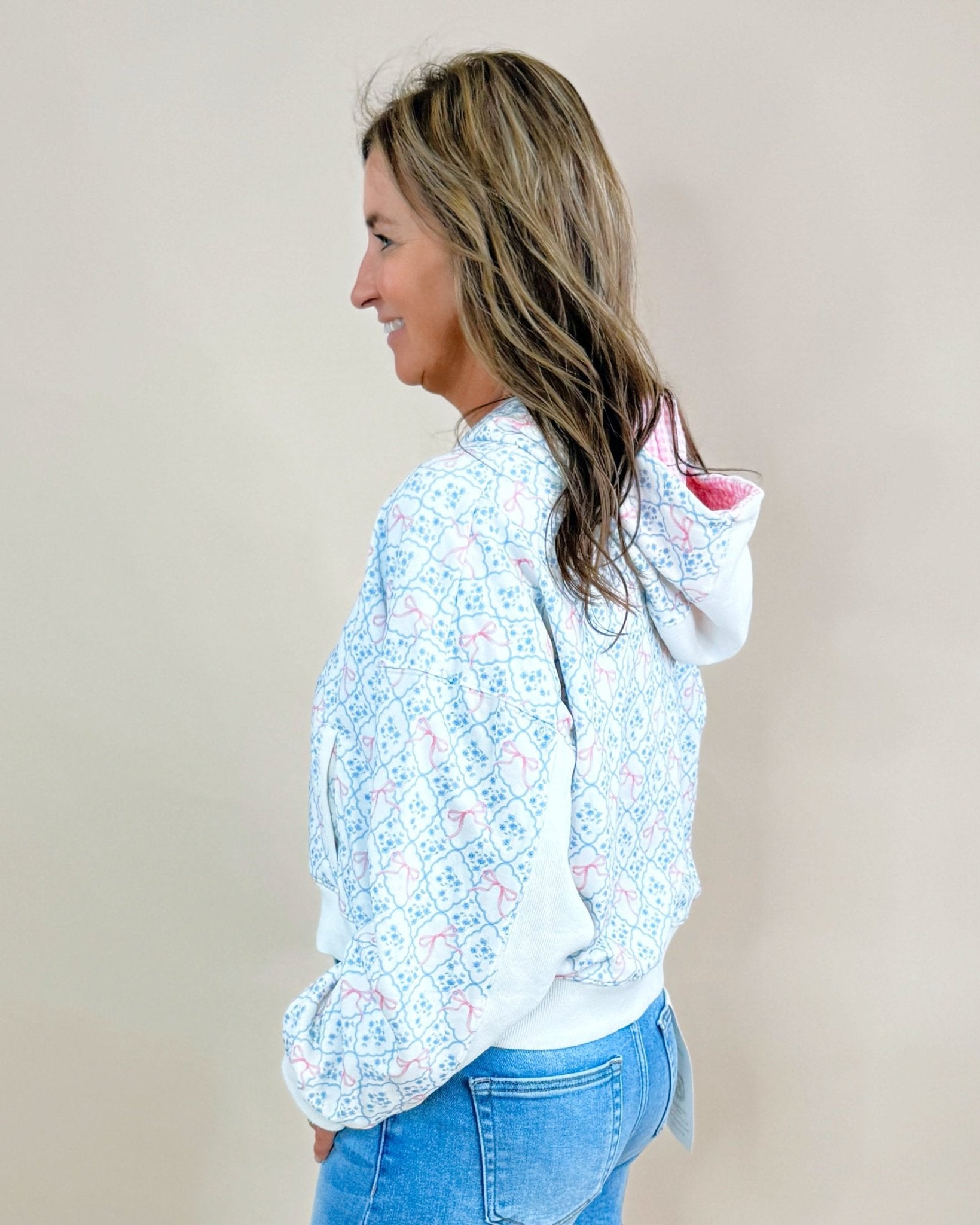 Ribbon & Relax Floral Hoodie - Jessi Jayne Boutique