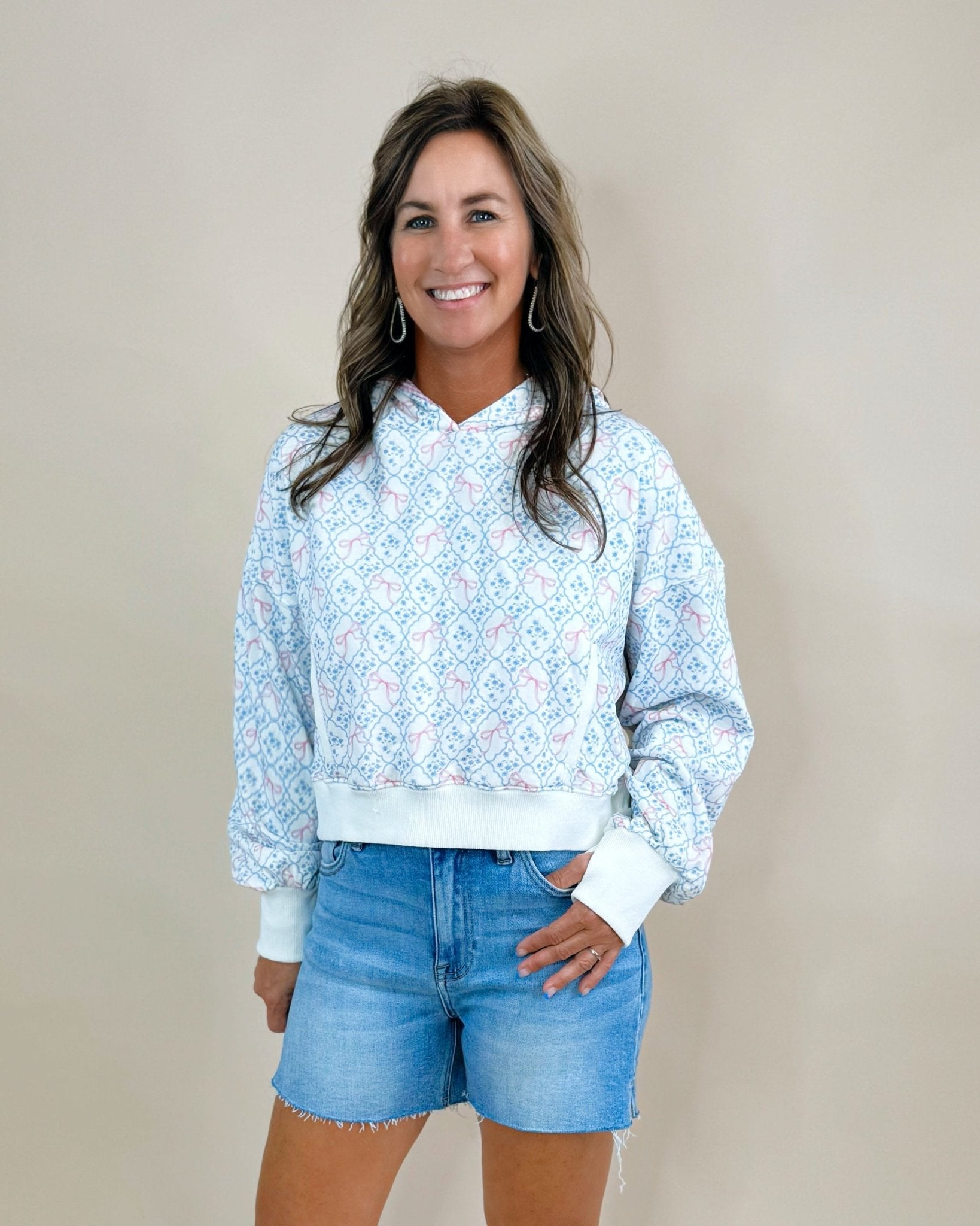 Ribbon & Relax Floral Hoodie - Jessi Jayne Boutique