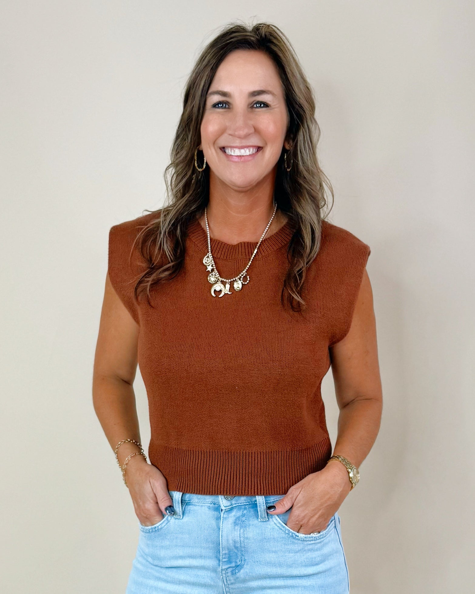 See It All Sweater Vest Top - Jessi Jayne Boutique